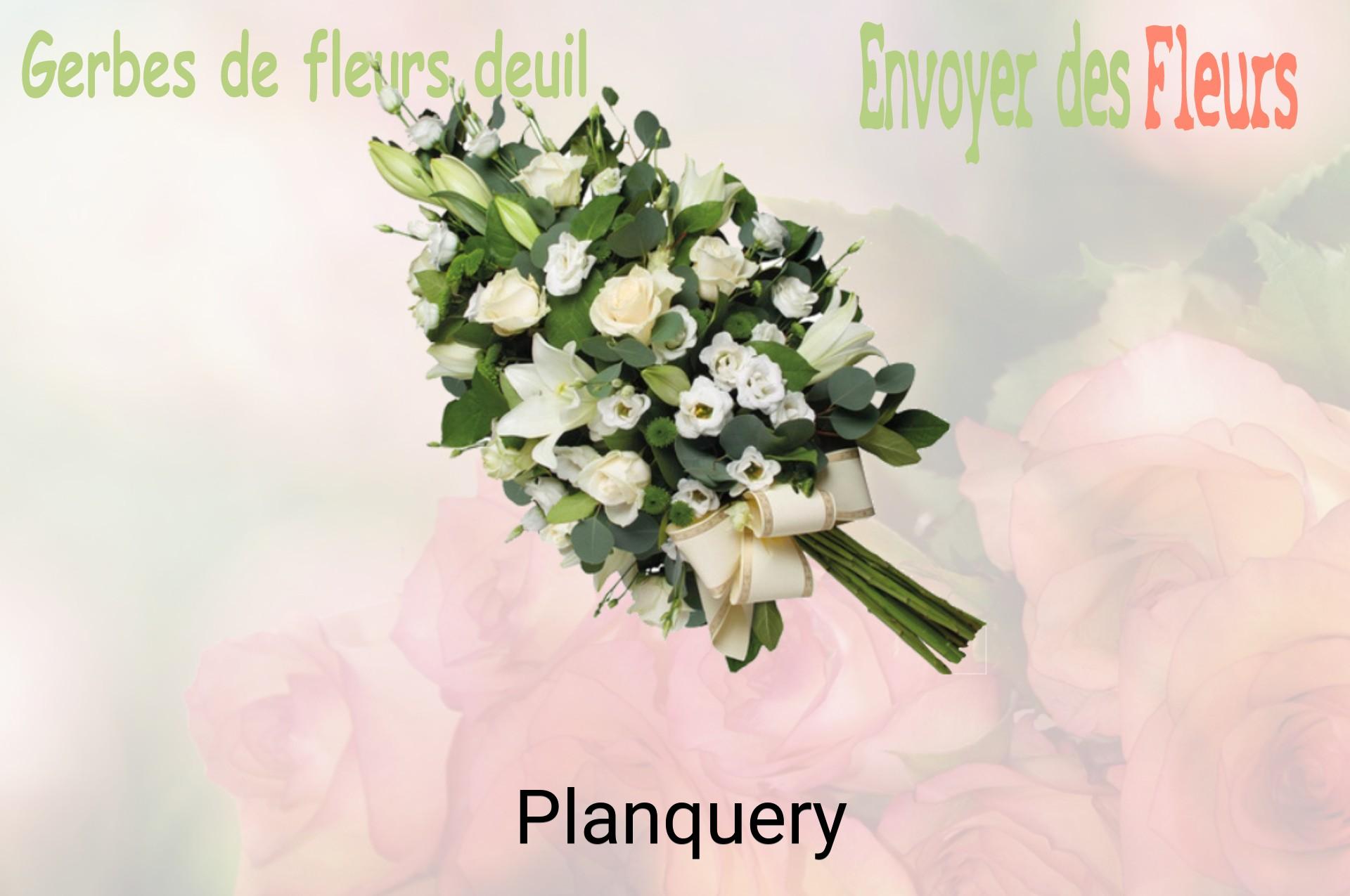 Gerbe de fleurs de deuil livrée à Planquery